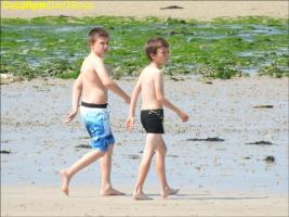 2017-96 Two beach boys walking on the beach