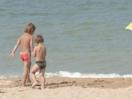 2011 - 66th album - Cute little beach boy in red swimsuit and his little brother in black speedo