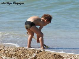 2016-175 Beach boy working hard with his showel