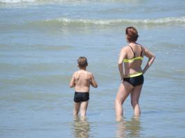 2018-019 Boy with his mother in the sea
