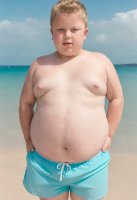 AI GEN chubby boy on the beach 3