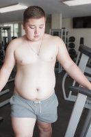 AI GEN chubby boy at the gym